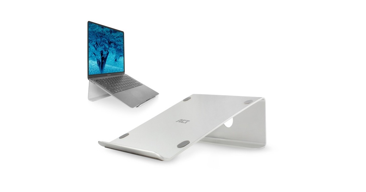 Act Connectivity Laptopstandaard Aluminium Aluminium