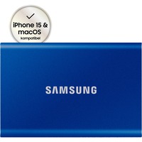 SAMSUNG Portable T7, 2 TB externe SSD Blauw, MU-PC2T0H/WW, USB-A 3.2 (10 Gbit/s)