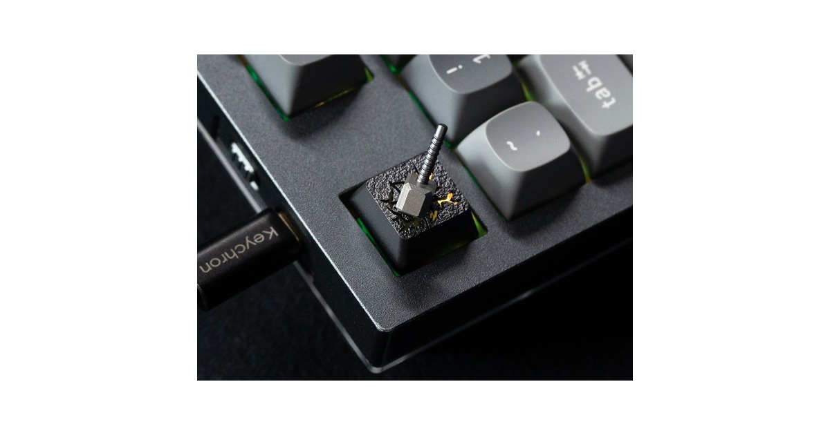 Keychron Hammer Aluminum Alloy Artisan Keycap Keycaps Zwartzilver