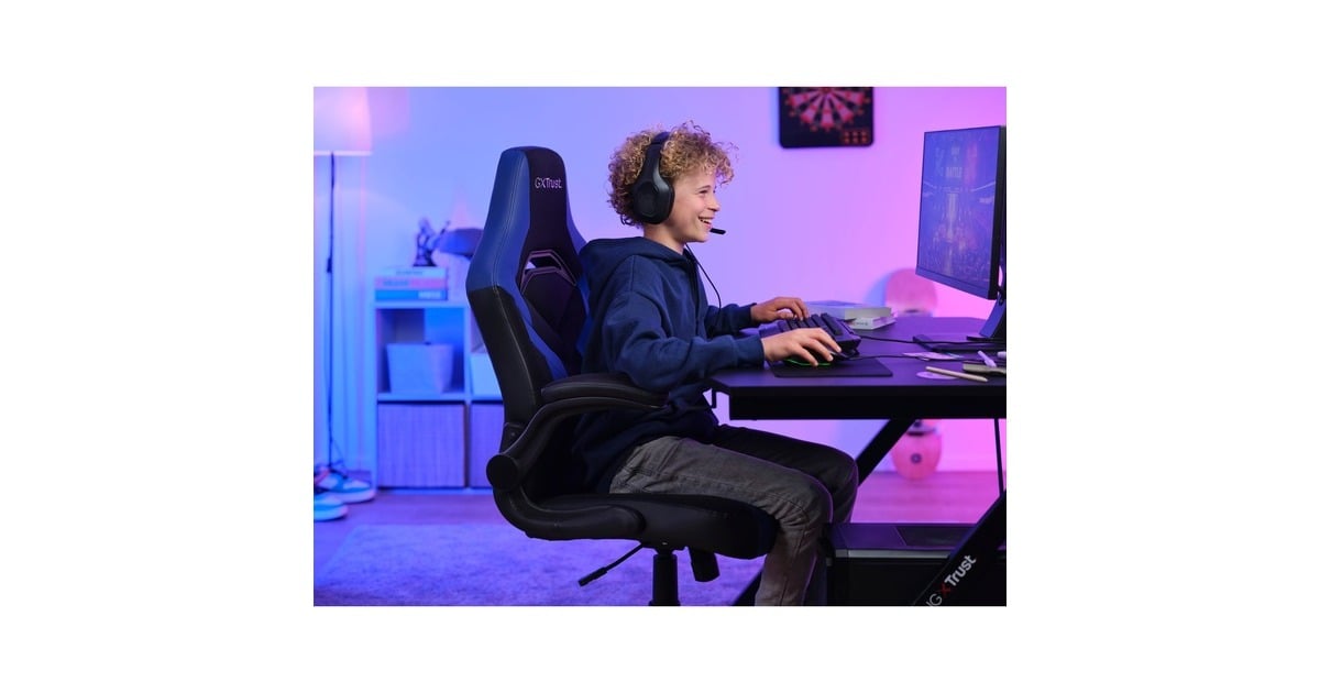 Trust GXT 703B Riye Gamingstoel Gamestoel Zwart Blauw