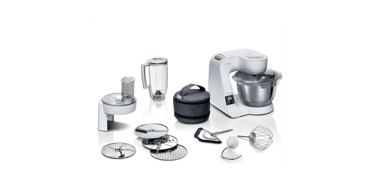 Bosch Home Keukenmachine MUM5X220 Wit zilver met weegschaal en timer