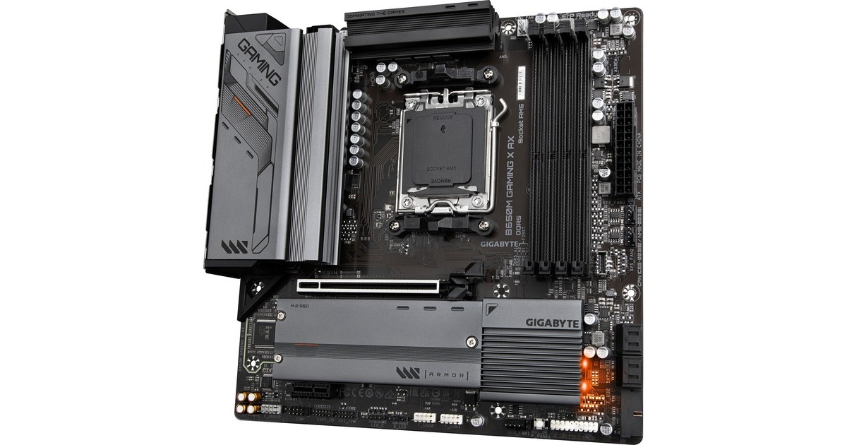 GIGABYTE B650M GAMING X AX Socket AM5 Moederbord Grijs/zwart, RAID, 2.5 ...