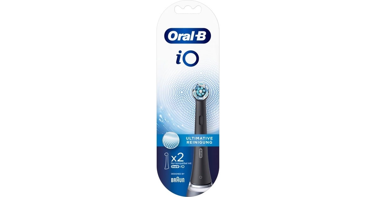 Oral-B Oral-B IO Ultimate Clean Opzetborstel Zwart, 2 Stuks