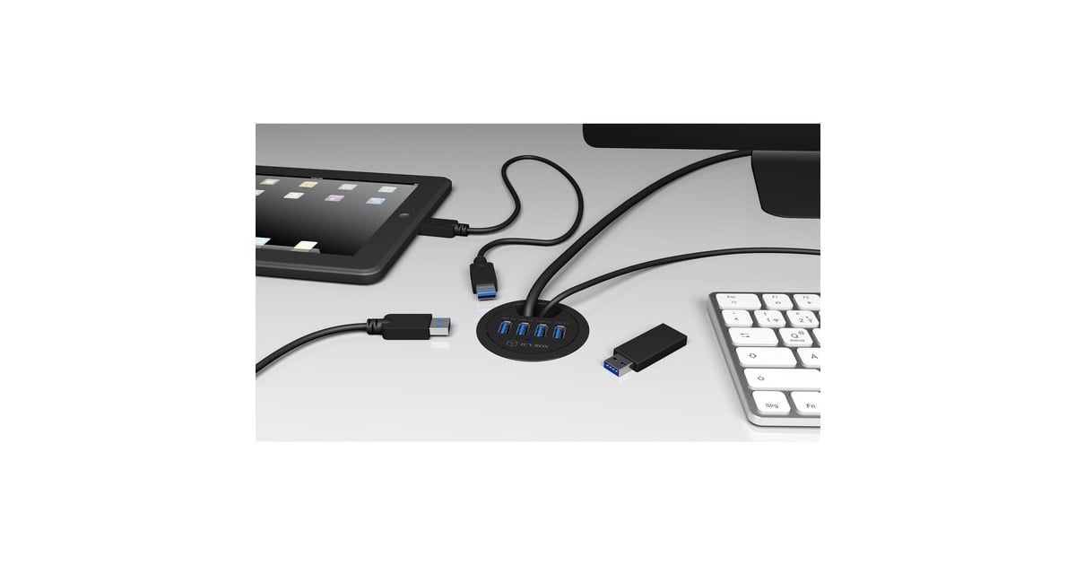 Icy Box Ib Hub Usb Hub Zwart X Usb