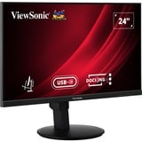 ViewSonic VG2409U-2 Ergonomische Docking Monitor 24"  Zwart (mat), 1x HDMI, 1x DisplayPort, 1x DisplayPort-out, USB-C, USB-A, USB-B,100 Hz