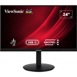 ViewSonic VG2409U-2 Ergonomische Docking Monitor 24"  Zwart (mat), 1x HDMI, 1x DisplayPort, 1x DisplayPort-out, USB-C, USB-A, USB-B,100 Hz