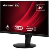 ViewSonic VG2409U-2 Ergonomische Docking Monitor 24"  Zwart (mat), 1x HDMI, 1x DisplayPort, 1x DisplayPort-out, USB-C, USB-A, USB-B,100 Hz