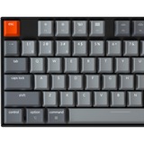 Keychron K8-A2, toetsenbord Grijs/grijs, US lay-out, Gateron Blue, Witte leds, TKL, ABS keycaps, Bluetooth