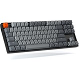 Keychron K8-A2, toetsenbord Grijs/grijs, US lay-out, Gateron Blue, Witte leds, TKL, ABS keycaps, Bluetooth