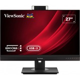 ViewSonic Webcam Docking monitor VG2756V-2K 27"  Zwart, 1x HDMI, 1x Displayport, USB-A, USB-B, USB-C, LAN, audio