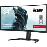 iiyama G-Master Red Eagle GCB3481WQSU-B1 34" Curved UltraWide gaming monitor Zwart, 180Hz, HDMI, DisplayPort, Audio, AMD Free-Sync