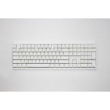 Ducky Zero 6108 Pure White, gaming toetsenbord Wit, US lay-out, Cherry MX2A Blue, RGB leds, Double-shot PBT, hot swap, 2.4GHz | Bluetooth | USB-C