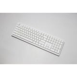 Ducky Zero 6108 Pure White, gaming toetsenbord Wit, US lay-out, Cherry MX2A Blue, RGB leds, Double-shot PBT, hot swap, 2.4GHz | Bluetooth | USB-C