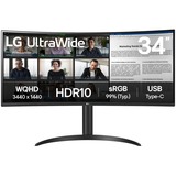 LG 34WR50QK-B 34" Curved monitor Zwart, HDMI, DisplayPort