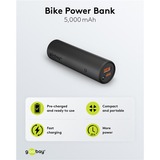 goobay Bike-Powerbank 5.0 Zwart, 5.000 mAh, Power Delivery, Quick Charge