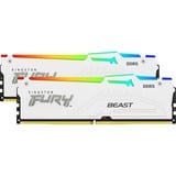 Kingston FURY 32 GB DDR5-6000 (2x 16 GB) Kit werkgeheugen Wit, KF560C36BWE2AK2-32, Beast RGB, XMP 3.0