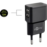 goobay Dual Apple Lightning Charger Set (12 W) Zwart, 1 meter