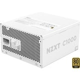 NZXT C1000 Gold ATX 3.1, 1000 Watt voeding  Wit, 1x 12VHPWR, 3x PCIe, kabelmanagement