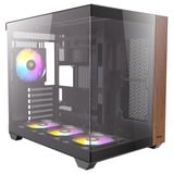 Antec CX800 Wood ARGB midi tower behuizing Zwart | 2x USB-A | Tempered Glass