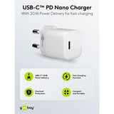 goobay Lightning/USB-C PD oplaad set Nano (20 W)  Wit, 1 meter