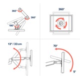 Ergotron LX Wall monitorarm Zwart