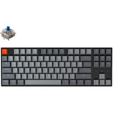 Keychron K8-B2, toetsenbord Grijs/grijs, US lay-out, Gateron Blue, RGB leds, TKL, ABS keycaps, Bluetooth