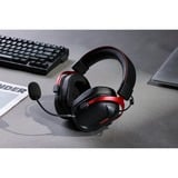 MCHOSE S9 Pro Wireless  over-ear gaming headset Zwart/rood, PC / laptop / Playstation / Switch / Smartphone, 2.4G / Bluetooth / Wired / Type-C	