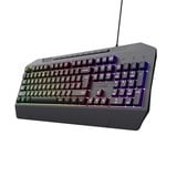 Trust GXT 836 Evocx, gaming toetsenbord Zwart, US lay-out, Membraan, RGB