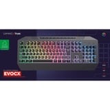 Trust GXT 836 Evocx, gaming toetsenbord Zwart, US lay-out, Membraan, RGB