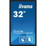 iiyama ProLite TF3239AS-B1AG 31.5" touchscreen monitor Zwart, Touch, HDMI, DisplayPort, LAN, Audio, USB, Android 