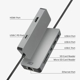 ACT Connectivity USB-C 4K docking station aluminium, USB-C, HDMI, LAN