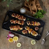 Victoria Omkeerbare Bakplaat 47 x 25 cm grillplaat Zwart