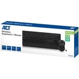 ACT Connectivity Draadloos toetsenbord en muisbundel, desktopset Zwart, US lay-out, 800 - 1600 DPI