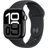 Apple Watch Series 10 smartwatch Hoogglans zwart, Aluminium, 42 mm, sportbandje zwart M/L