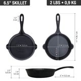 Victoria Skillet 16,5 cm, Seasoned bak-/braadpan Zwart, Color packaging