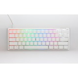 Ducky One 3 Classic Pure White Mini, toetsenbord Wit, US lay-out, Cherry MX Silent Red, RGB led, Double-shot PBT, Hot-swappable, QUACK Mechanics, 60%