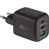 goobay USB-C snellader Nano (65 W) en USB-C textielkabel Zwart, 1 meter