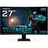 GIGABYTE GS27QCA 27" Curved gaming monitor Zwart, HDMI, DisplayPort, 180 Hz