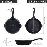 Victoria Skillet 20 cm, Seasoned bak-/braadpan Zwart, Color+Kraft Cardboard Box