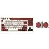 8BitDo Famicom Bundel, gaming toetsenbord Beig/rood, US lay-out, Kailh Box White, USB / 2,4 GHz / Bluetooth