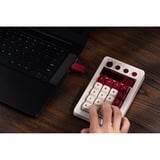 8BitDo Famicom Bundel, gaming toetsenbord Beig/rood, US lay-out, Kailh Box White, USB / 2,4 GHz / Bluetooth