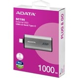 ADATA SC750 1 TB externe SSD Titanium, SC750-1000G-CCBK, USB-C 3.2 (10 Gbit/s)