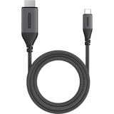 Sitecom USB-C naar HDMI 2.1 kabel Zwart/grijs, 1,8 meter