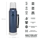 Stanley PMI Classic Legendary Bottle 1L thermosfles Blauw, Nightfall