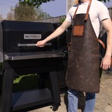 ALTERNATE Lederen BBQ Schort bruin