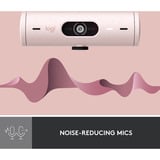 Logitech Brio 500 Full HD Webcam Roze/zwart, 1080p/30fps, 720p/60fps