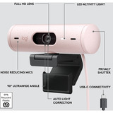 Logitech Brio 500 Full HD Webcam Roze/zwart, 1080p/30fps, 720p/60fps