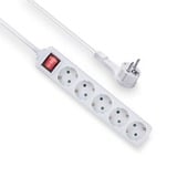 ACT Connectivity ACT Stekkerdoos platte stekker, 5 socket Wit