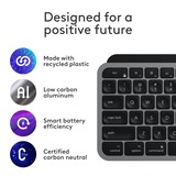 Logitech MX Keys S for Mac, toetsenbord Grijs/zwart, US-International, Bluetooth Low Energy