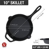 Victoria Skillet 25 cm, Seasoned bak-/braadpan Zwart, Color packaging